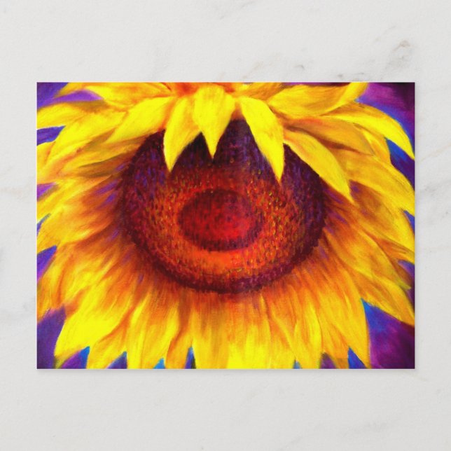 Malerei auf Sonnenblumen - Multi Postkarte (Vorderseite)