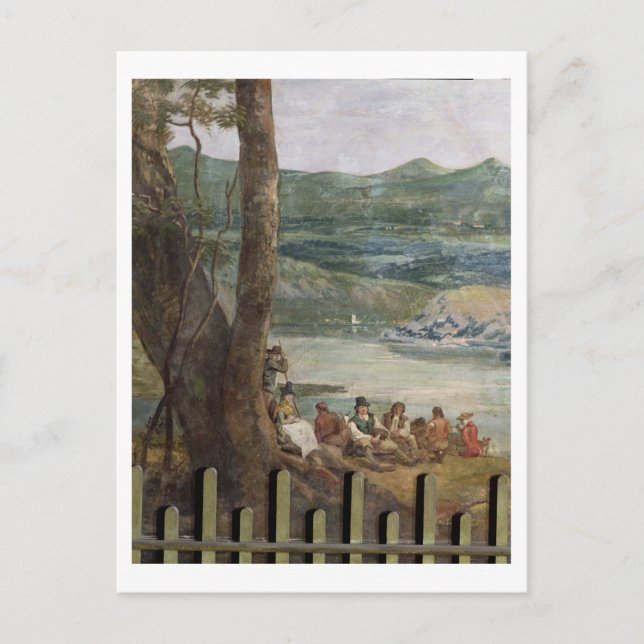 Malerei aus der Drakelowe Hall, nr. Burton on Postkarte (Vorderseite)