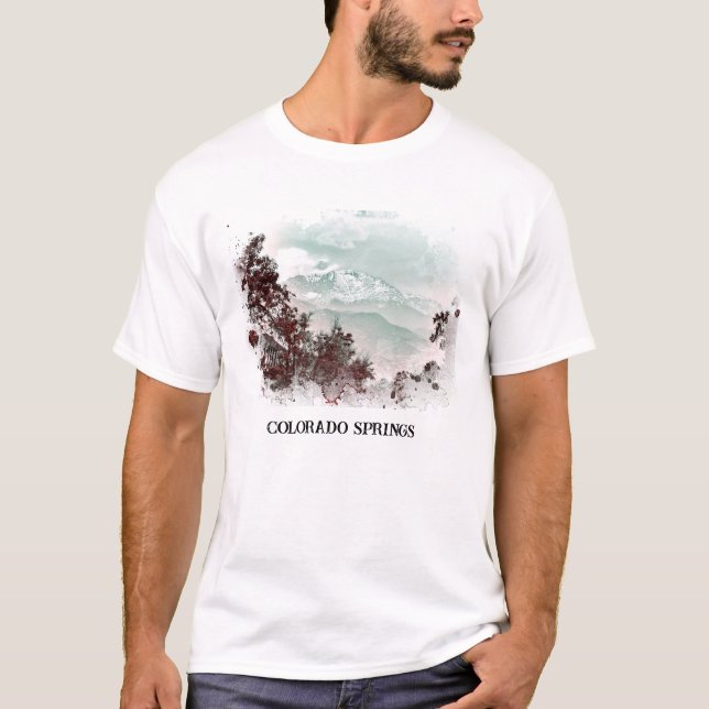 *~* Malerei Baumgebirge Colorado Springs T-Shirt (Vorderseite)
