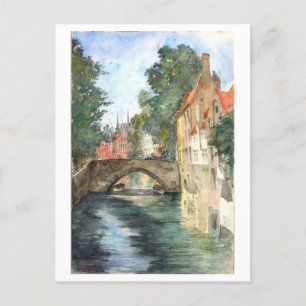 Malerei Brügge, Belgien, Postkarte
