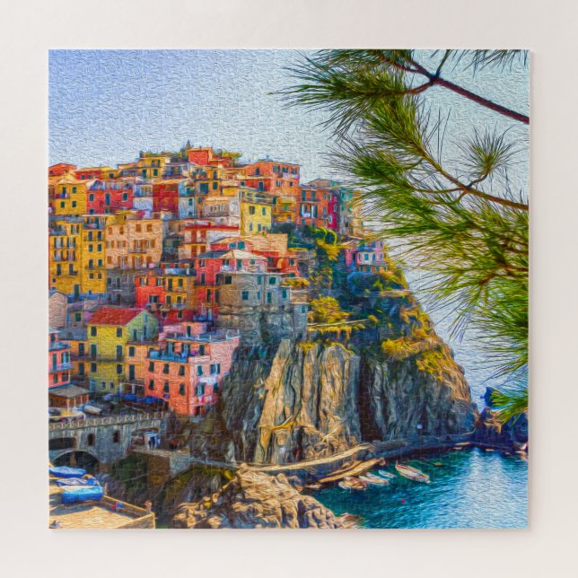 Malerei Cinque Terre Italienische Riviera (Horizontal)