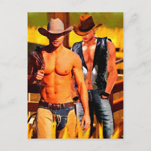 Malerei: Cowboy Corral Postkarte