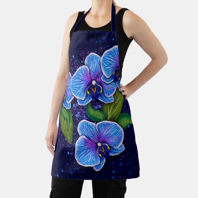 Malerei der blauen Orchideen-Blume Schürze (InSitu)
