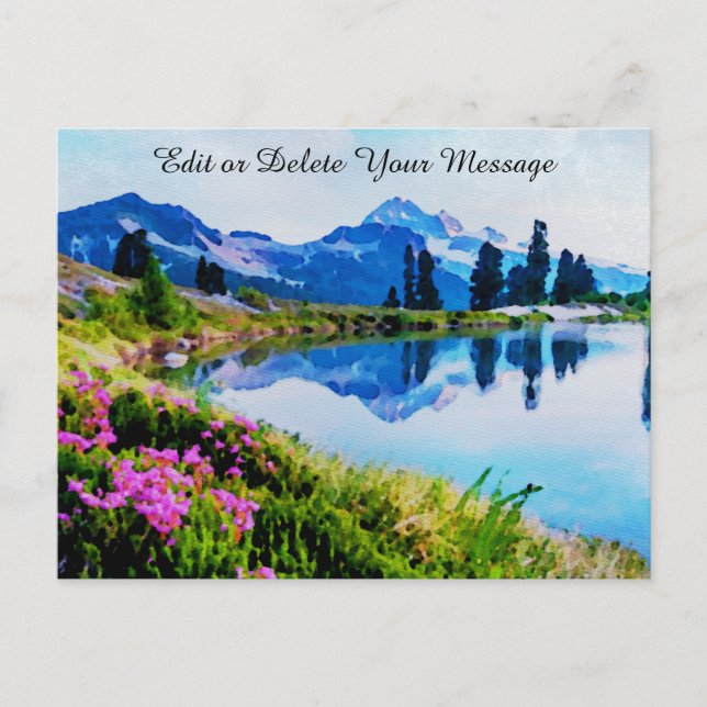 *~* Malerei der Blume des Sees Ap19 Kunstgebirge Postkarte (Vorderseite)