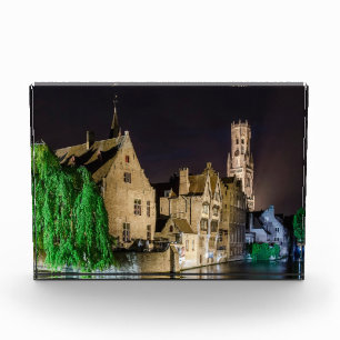 Malerei der Brügger Altstadt und des Belfry-Turms Fotoblock