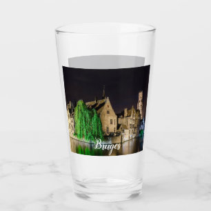 Malerei der Brügger Altstadt und des Belfry-Turms Glas