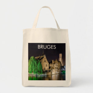 Malerei der Brügger Altstadt und des Belfry-Turms Tragetasche