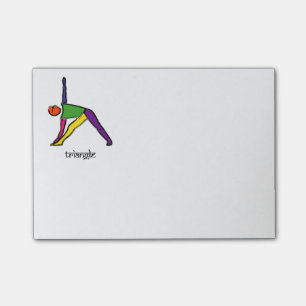 Malerei der Dreieckyoga-Pose mit Sanskrit Text Post-it Klebezettel