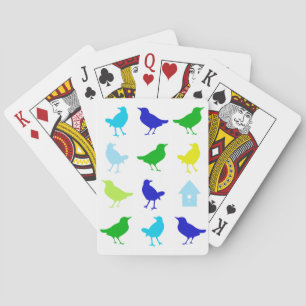 Malerei der farbigen Vögel durch Chariklia Zarris Spielkarten