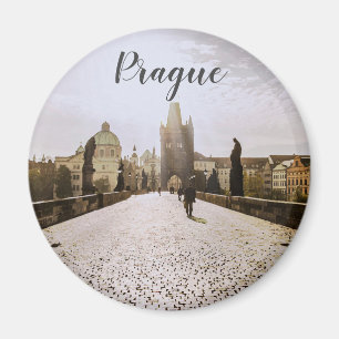 Malerei der Karlsbrücke in Prag bei Sonnenaufgang Magnet