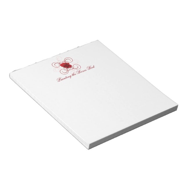 Malerei der Rose Rot 4 Notizblock (angewinkelt)