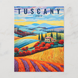 Malerei der Toskana bei Sonnenuntergang | Italien  Postkarte