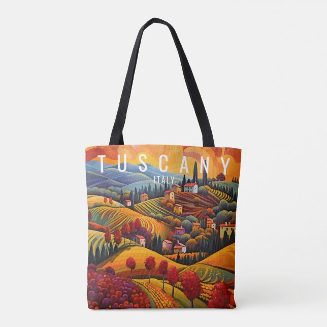 Malerei der Toskana bei Sonnenuntergang | Italien  Tasche (Rückseite)