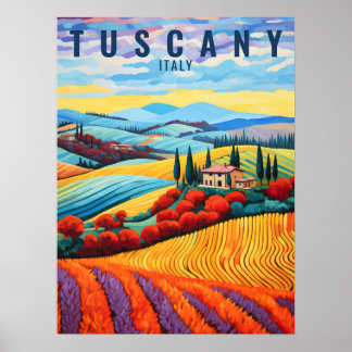 Malerei der Toskana im Herbst | Italien Reise | Ar Poster