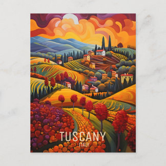 Malerei der Toskana im Herbst | Italien Reise | Ar Postkarte