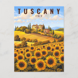 Malerei der Toskana Sonnenblumen | Italien Reisen  Postkarte