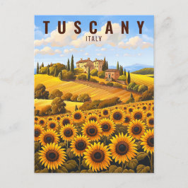 Malerei der Toskana Sonnenblumen | Italien Reisen  Postkarte