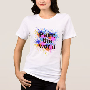 Malerei der Welt - Farbenfrohe Malerei Spritzer Ty Tri-Blend Shirt