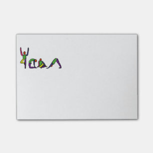 Malerei der Yoga-Posen, die YOGA buchstabieren Post-it Klebezettel