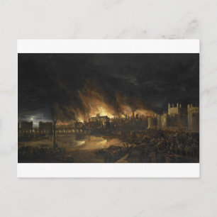 Malerei des Großen Feuers von London, 17. Jahrhund Postkarte
