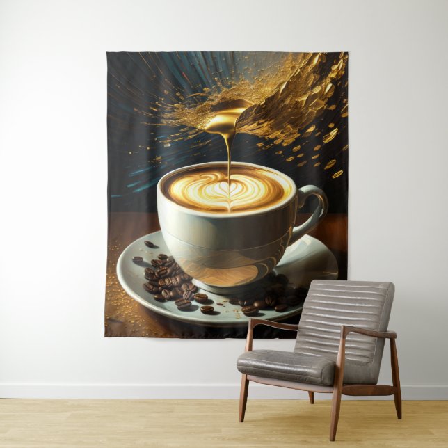 Malerei des Kaffeecups Abstrakt Wandteppich (Beispiel)