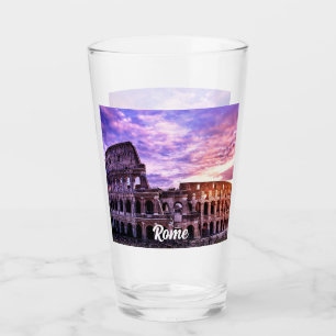 Malerei des Kolosseums in Rom bei Sonnenuntergang Glas
