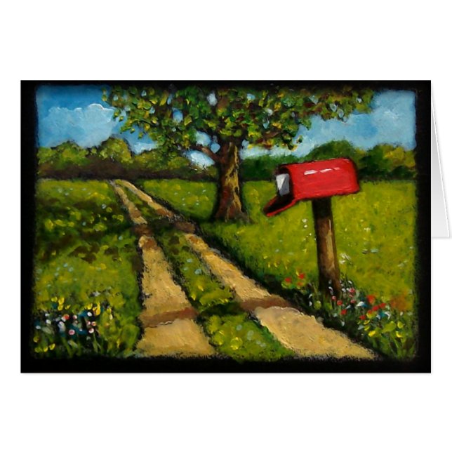 Malerei des roten Land-Briefkastens entlang Weg (Vorderseite (Horizontal))