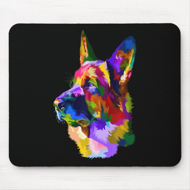 Malerei |Deutsche Hirtenmalerei Art Haustier Hunde Mousepad (Vorne)