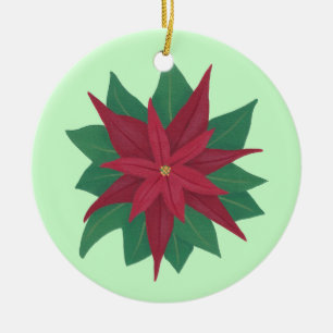 Malerei einer Poinsettia Blume Weihnachtsschmuck