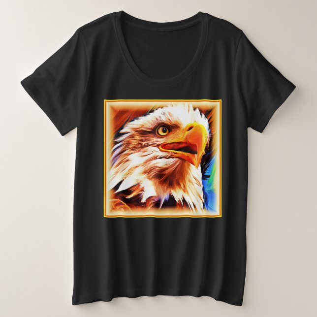 Malerei eines Atemberaubenden Adlergesichts. Jetzt Große Größe T-Shirt (Design vorne)