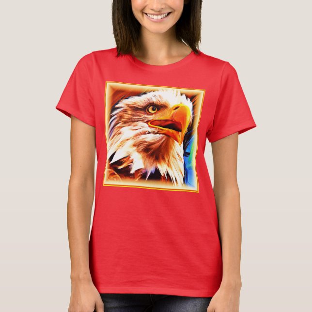Malerei eines Atemberaubenden Adlergesichts. Jetzt T-Shirt (Vorderseite)