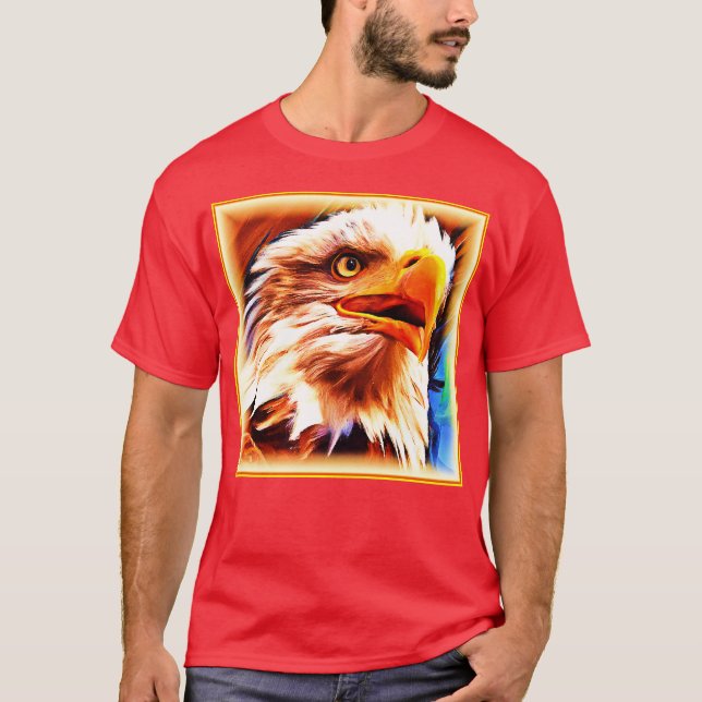 Malerei eines Atemberaubenden Adlergesichts. Jetzt T-Shirt (Vorderseite)