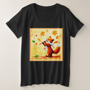 Malerei eines glücklichen singenden Rotfuchs. Jetz Große Größe T-Shirt