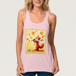 Malerei eines glücklichen singenden Rotfuchs. Jetz Tank Top