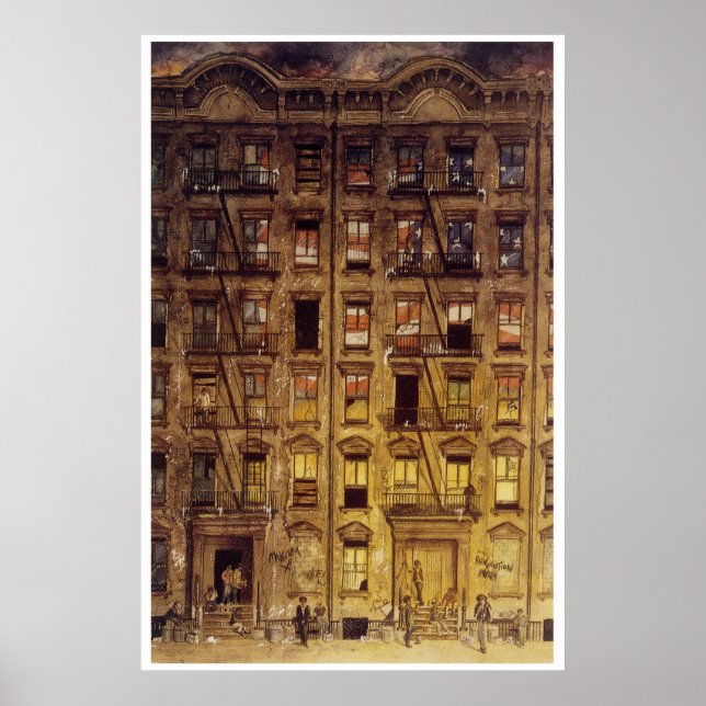 Malerei eines Harlem-Mietblocks Poster (Vorne)
