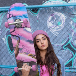 Malerei eines Kirschblossom Skateboard