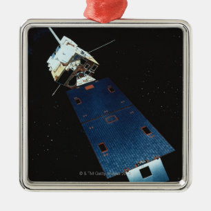 Malerei eines Wetter-Satelliten Ornament Aus Metall