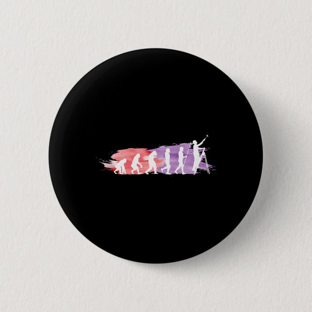 Malerei-Evolution _ Lustiges Geschenk für Maler-Me Button (Vorderseite)