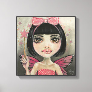 Malerei, Fee in Polka-Punkten, rosa Fee Leinwanddruck