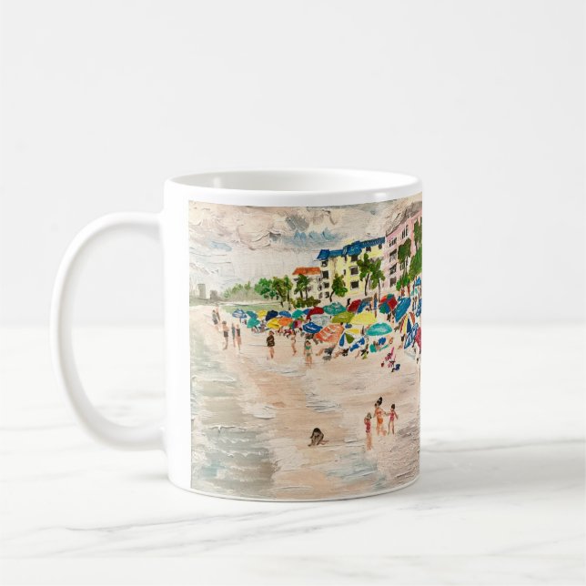 Malerei "Fort Myer's Beach" von Willlowcatdesigns  Kaffeetasse (Links)