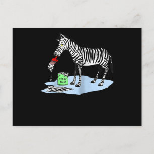 Malerei Funny Cartoon Zebra Painting Postkarte