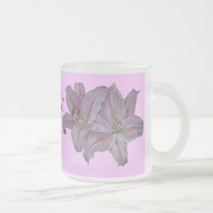 Malerei hübscher Lilien Rosa Blume Blütenbild Mattglastasse