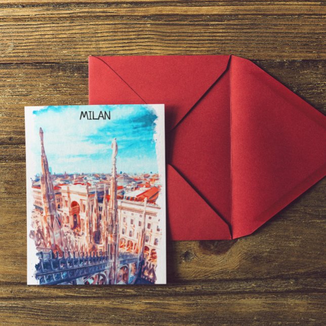Malerei in Mailand Italien Postkarte (beautiful milan italy postcard)