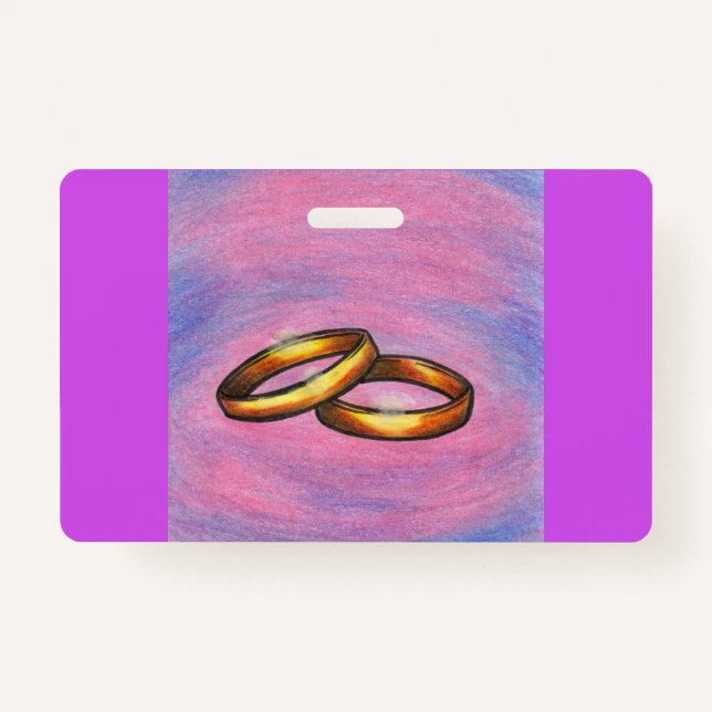 Malerei Kunst goldenes Paar Hochzeitsringe Liebe Ausweis (Vorderseite)