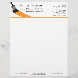 Malerei Maler Service Company Brush Orange Briefbogen