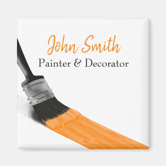 Malerei Maler Service Company Brush Orange Magnet (Vorne)