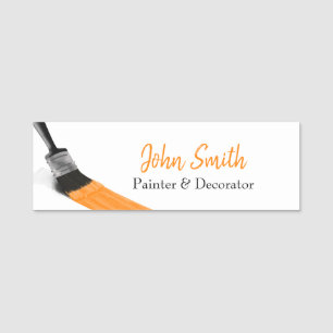 Malerei Maler Service Company Brush Orange Namensschild