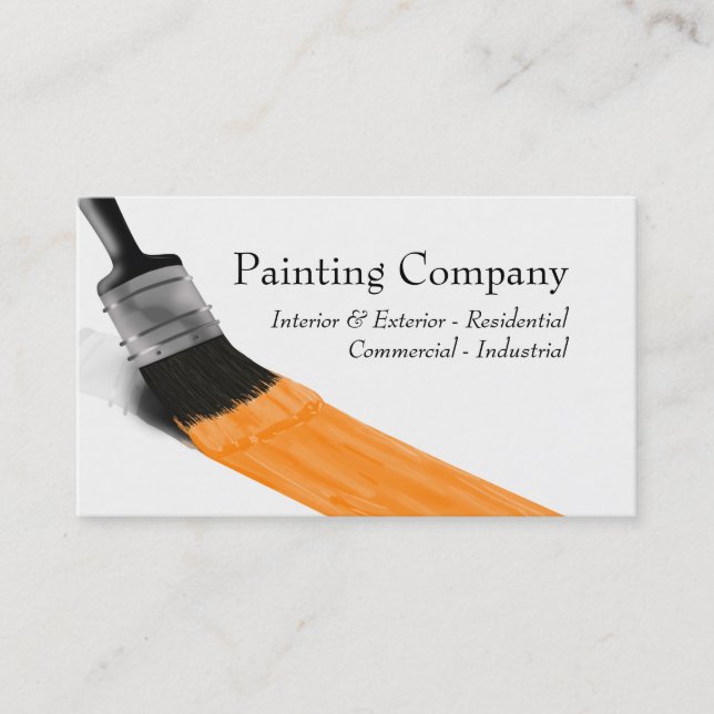 Malerei Maler Service Company Brush Orange Visitenkarte (Vorderseite)