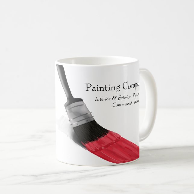 Malerei Maler Service Company Brush Red Kaffeetasse (VorderseiteRechts)