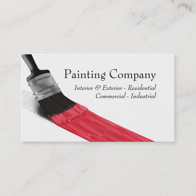 Malerei Maler Service Company Brush Red Visitenkarte (Vorderseite)